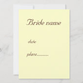 ブライズシャワー 招待状 (裏面)