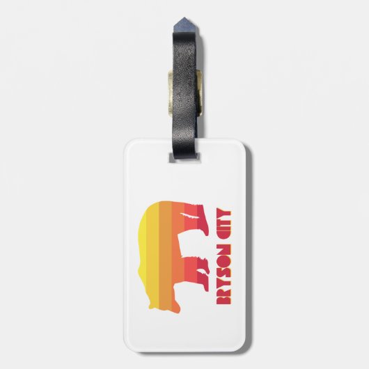 ブライソンシティノースカロライナのレインボーベア ラゲッジタグ (裏面縦)