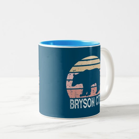 ブライソンシティノースカロライナレトロベア ツートーンマグカップ (正面右)