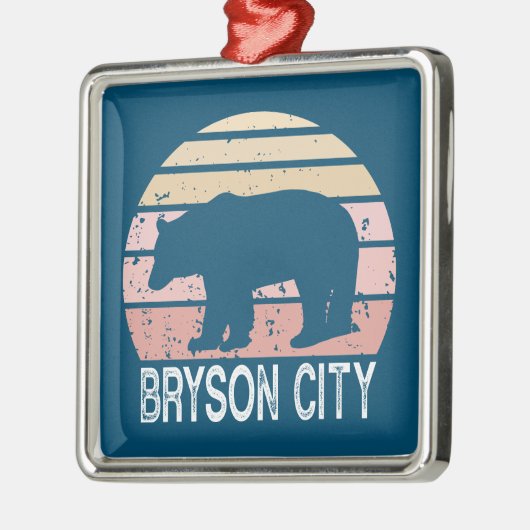 ブライソンシティノースカロライナレトロベア メタルオーナメント (左)