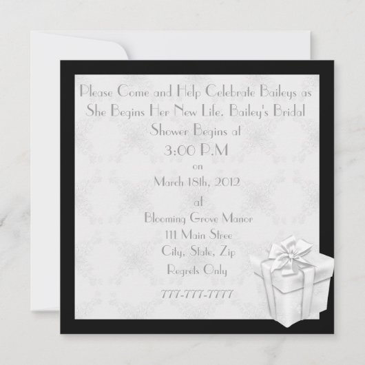 ブライダきらきら光るルシャワー招待 招待状 (裏面)