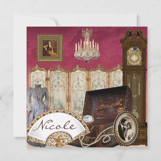 ブライダエレガントルシャワーの招待 招待状 (正面)