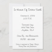 ブライダカスタマイズルシャワーの招待 招待状 (裏面)