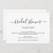 ブライダシンプルルシャワーの招待 招待状 (正面/裏面)
