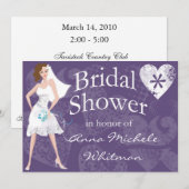 ブライダパーソナライズされたルシャワーの招待 招待状 (正面/裏面)