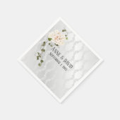 ブライダルあじさいブーケオンホワイトサテン スタンダードカクテルナプキン (角)