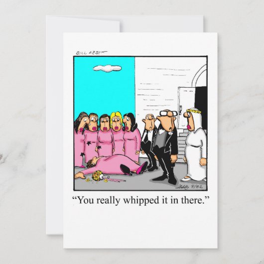 ブライダルおもしろいシャワーへの招待 招待状 (正面)