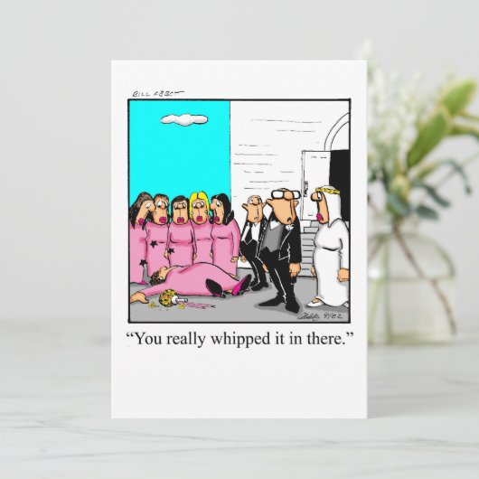 ブライダルおもしろいシャワーへの招待 招待状 (スタンド正面)