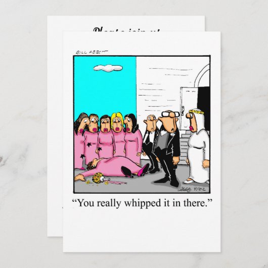 ブライダルおもしろいシャワーへの招待 招待状 (正面/裏面)