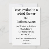 ブライダルおもしろいシャワーへの招待 招待状 (裏面)