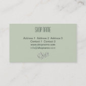 ブライダルおよび夕べファッション – 名刺 (裏面)