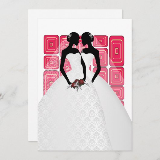 ブライダルのガウンの結婚花嫁 招待状 (正面/裏面)