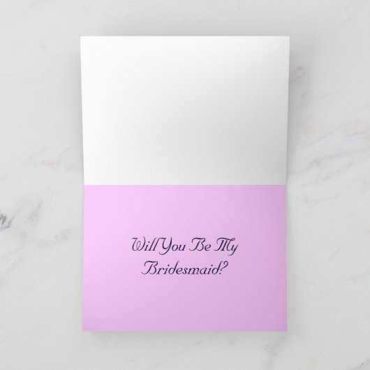 ブライダルのシルエットは私の花嫁の付き添いのピンク 招待状 (内部)