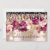 ブライダルの結婚バラドリップピンクマルサラバラライト 招待状 (正面)