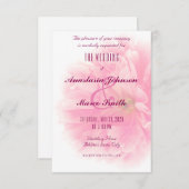 ブライダルの結婚フローラ牡丹フラワーシックカード 招待状 (正面/裏面)