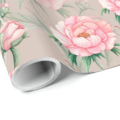 ブライダルの背景にピンクの牡丹 ラッピングペーパー (ロールコーナー)