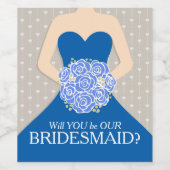 ブライダルは私たちのbridesmaidブルーワインラベルになる ワインラベル (シングルラベル)