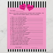 ブライダルまたはウェディングシャワーゲーム – 花嫁ピックカラー (正面)