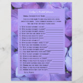 ブライダルまたはウェディングシャワーパーティーゲーム – アジサイ (正面)