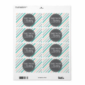 ブライダルまたはベビーシャワストライプーズミニシャンパンラベル ラベル (フルシート)