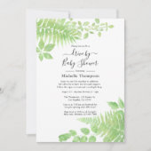 ブライダルまたはベビーシャワーによる水彩緑化ドライブ 招待状 (正面)