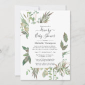 ブライダルまたはベビーシャワーによる水彩緑化ドライブ 招待状 (正面)