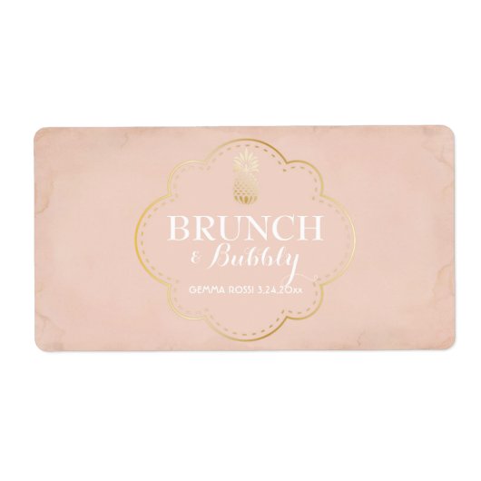 ブライダルまたはベビーシャワーミニシャンパンラベル ラベル (正面)