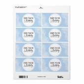 ブライダルまたはベビーシャワーレースミニシャンパンラベル ラベル (フルシート)