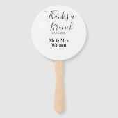 ブライダルアフターパーティーのお礼 名前 日付 シンプル ハンドファン (裏面)
