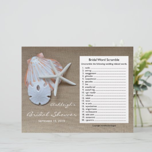 ブライダルウェディングシャワー単語スクランブルゲーム (スタンド正面)