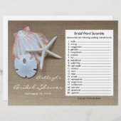 ブライダルウェディングシャワー単語スクランブルゲーム (正面/裏面)