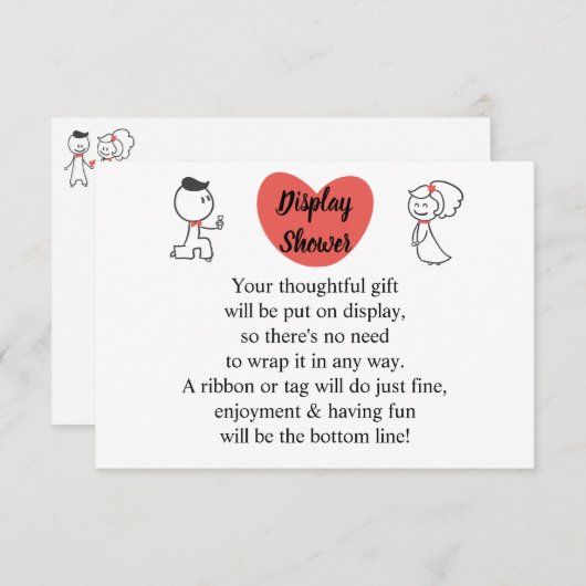 ブライダルウェディングシャワー結婚の夫婦を表示  エンクロージャーカード (正面/裏面)