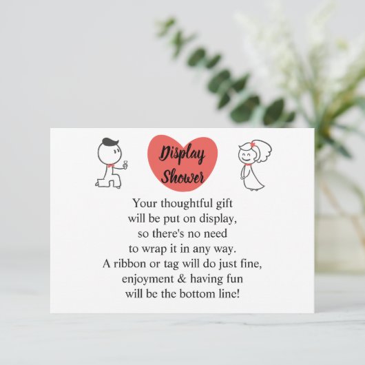 ブライダルウェディングシャワー結婚の夫婦を表示 エンクロージャーカード (スタンド正面)