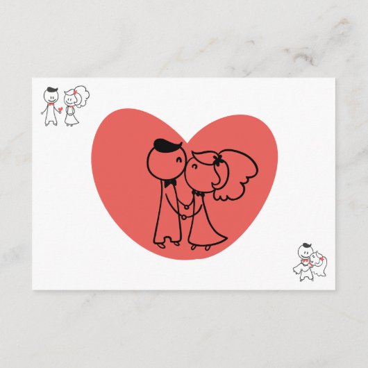 ブライダルウェディングシャワー結婚の夫婦を表示 エンクロージャーカード (裏面)