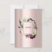 ブライダルウォーターカラーマルサラホワイトフローラバラ金ゴールド 招待状 (裏面)