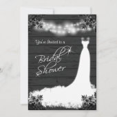 ブライダルエレガントガウンオンブ素朴ラックウッド 招待状 (正面)