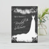 ブライダルエレガントガウンオンブ素朴ラックウッド 招待状 (スタンド正面)