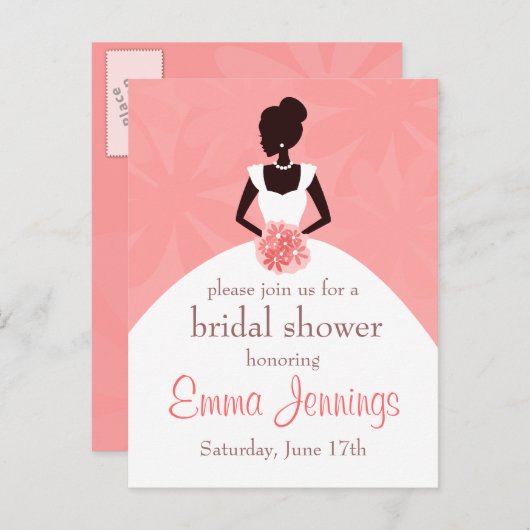 ブライダルエレガントシャワーへの招待 インビテーションポストカード (正面/裏面)