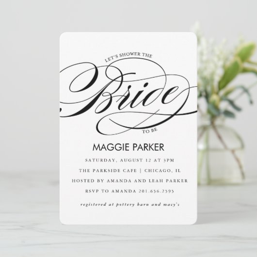 ブライダルエレガントシャワーへの招待 招待状 (スタンド正面)