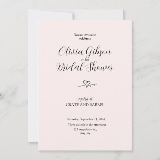 ブライダルエレガントシャワー招待カード 招待状 (正面)