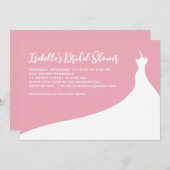 ブライダルエレガントシャワー招待ピンク 招待状 (正面/裏面)