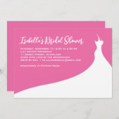 ブライダルエレガントシャワー招待明るい赤紫色 招待状 (正面/裏面)