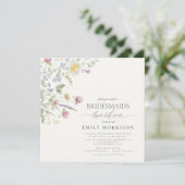ブライダルエレガントランチョンワイルドフラワーセージ緑 招待状 (スタンド正面)
