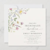 ブライダルエレガントランチョンワイルドフラワーセージ緑 招待状 (正面)