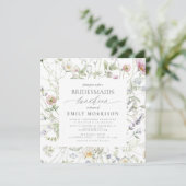 ブライダルエレガントランチョンワイルドフラワーセージ緑 招待状 (スタンド正面)