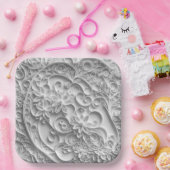 ブライダルエレガント紙クリングデザイン ペーパープレート (パーティー)