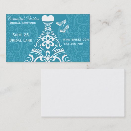 ブライダルオートクチュール、ブライダル衣服、結婚のドレスデザイン 名刺 (正面/裏面)