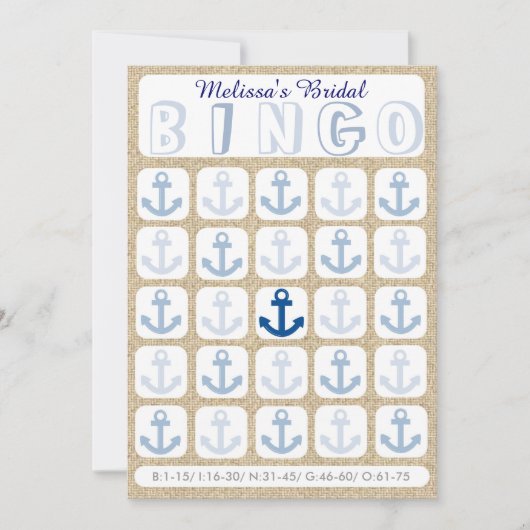 ブライダルカスタムビンゴいかりゲームカードに記入 (正面)