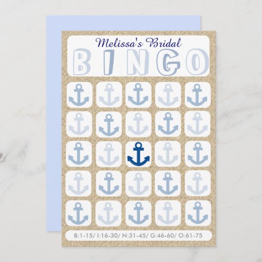 ブライダルカスタムビンゴいかりゲームカードに記入 (正面/裏面)