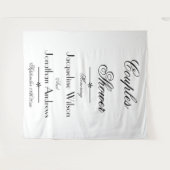 ブライダルカップルのシャワースクリプトフォトブース背景 タペストリー (正面(横))